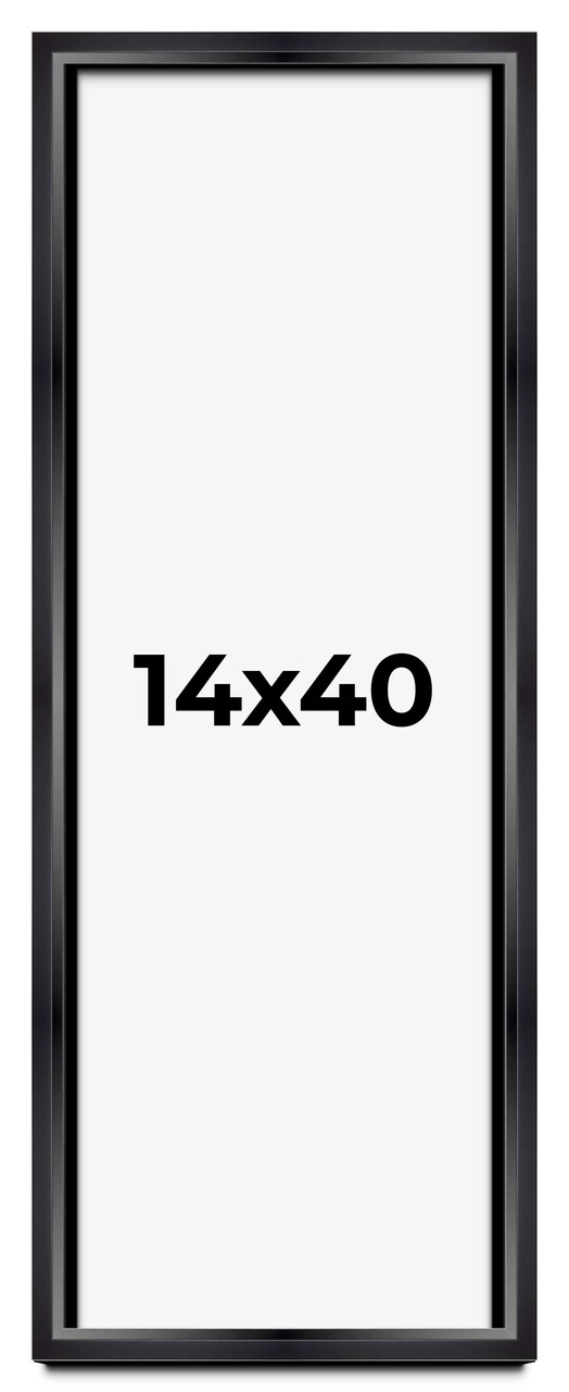 14x40 Minimalist Shadow Box Black Picture Frame - UV Acrylic, Backing, Hanging Hardware